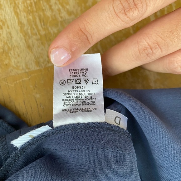 Loft High neck ruffle trapeze gray dress Size: XXSP - Picture 5 of 9